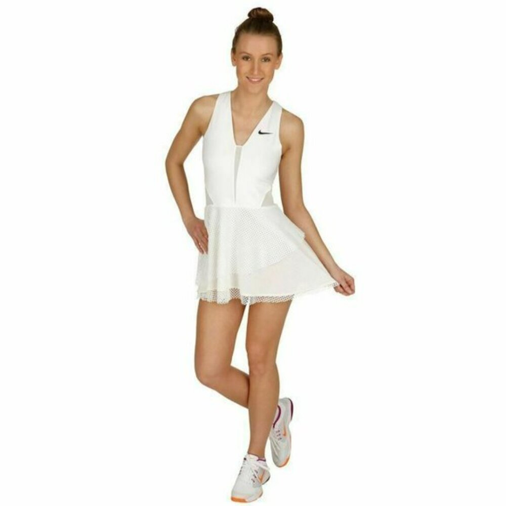 Nwt Nike STUNNING White Tennis Dress mesh skirt XS - Picture 11 of 13